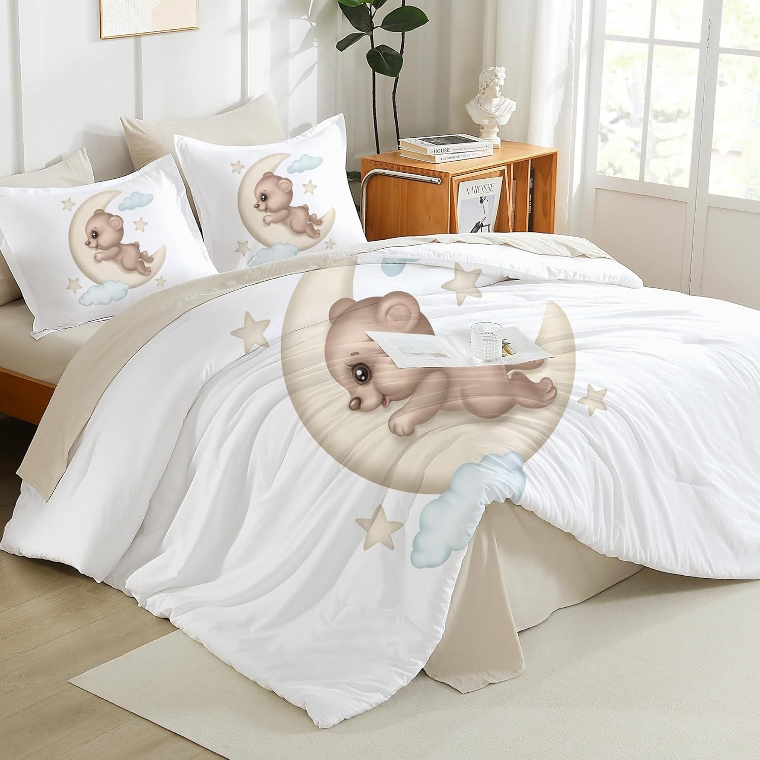 Linge de lit enfant, différentes tailles et divers personnages animés Linge de lit - enfant Naty Shop Ours en peluche 135X200Cm+80X80Cm