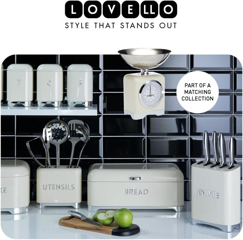 KitchenCraft Lovello Boîte à thé en acier blanc avec surface texturée style années 1950 avec couvercle pour thé en vrac et sachets de thé 11 cm x 11 cm x 19 cm Blanc glacé Naty Shop