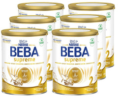 BEBA SUPREME 2 Lapte de continuare după 6 luni, doar lactoză, fără ulei de palmier, pachet de 6 (6 x 800 g) Naty Shop