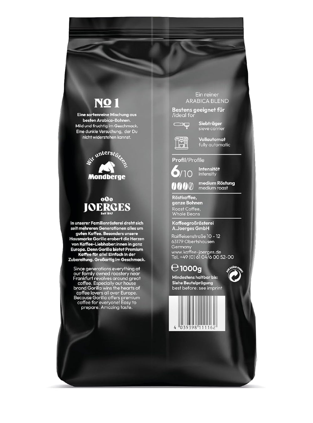 Joerges dark_roast, Espresso Cream No.1, 1 kg (Packung mit 2)