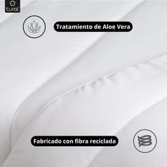 Tural - Couette 150 X 220 cm avec traitement Aloe Vera, garnissage fibres 300 G/M², douce, respirante, certifiée Oeko-Tex (blanc, lit 90 cm) Couettes et couettes Naty Shop