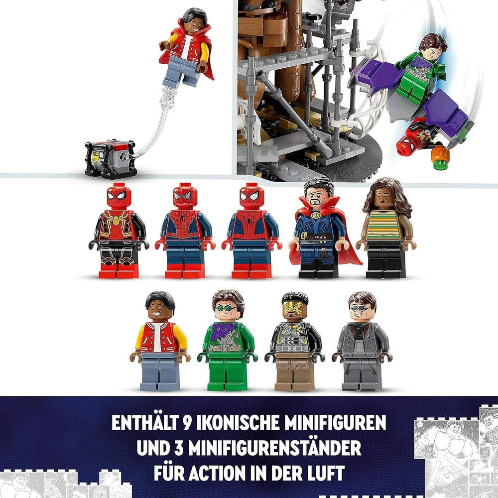 LEGO 76261 Marvel Spider-Man's Big Showdown, Spider-Man : No Way Home avec 3 figurines Peter Parker plus Green Goblin, Electro, Sandman, Ned, Doctor Strange et MJ, modèle à collectionner Jeux de construction Besuche den LEGO-Store