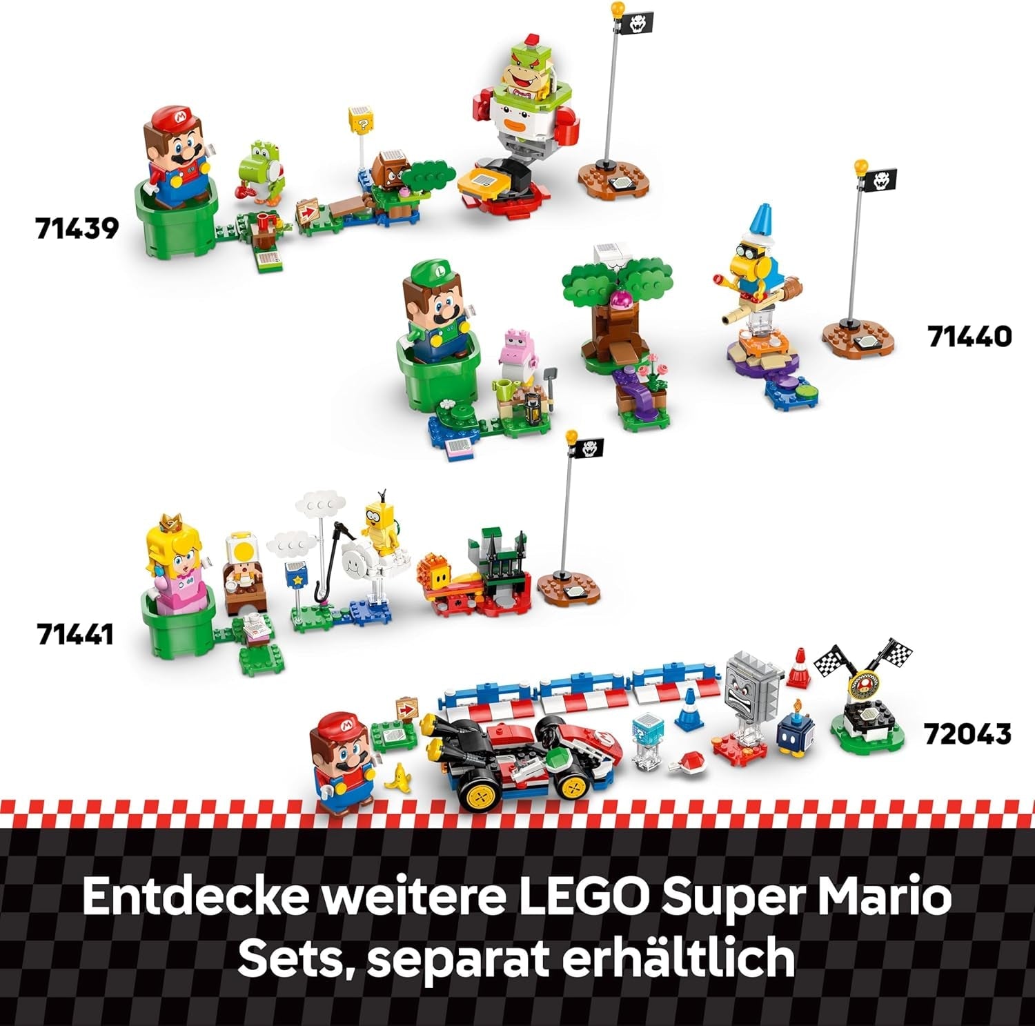 LEGO Super Mario: Mario Kart - Wario & König Buu Huu - Interaktives Spielzeug mit 2 Autos und 2 Figuren zum Spielen und Ausstellen - Gaming Geschenk für Jungen und Mädchen ab 8 Jahren - 72038