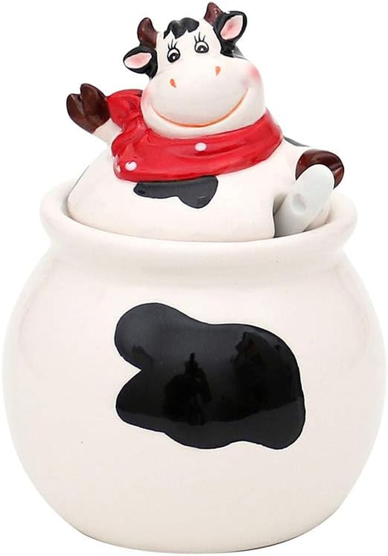 Boîte de rangement en céramique pour vache Dekohelden24, env. 12 x 11 x 20,5 cm, 20 Boîtes de conservation alimentaire Naty Shop Sucrier