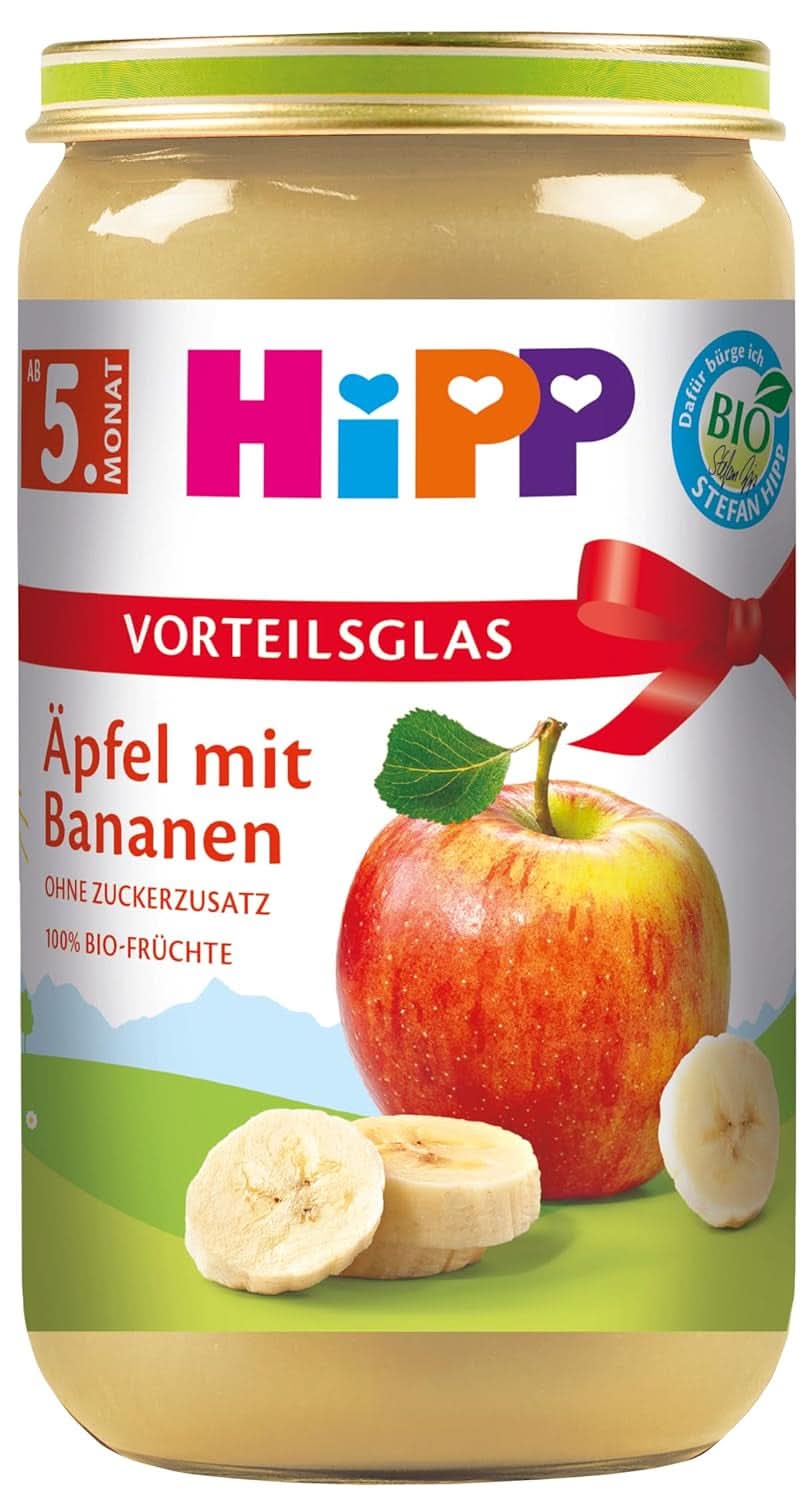 Hipp Fruits Pommes à la Banane, Lot de 6 (6 x 250 g), dès le 5ème mois Mère et Enfant Naty Shop