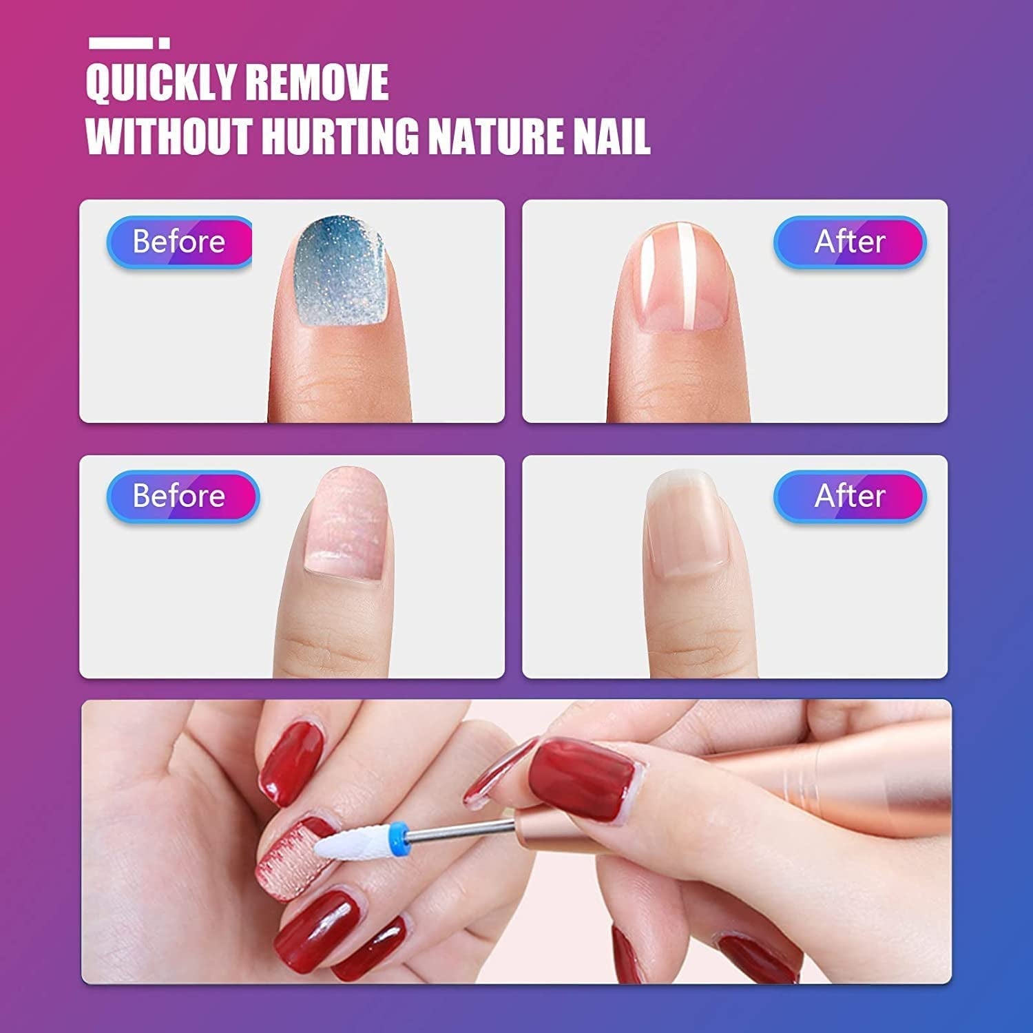 Depvko 30 pièces embouts de coupe-ongles, 3/32'' en céramique pour ongles, acrylique, diamant, haut-fil, Hartmetall, fer à repasser pour maison de salon, gel, manucure, atelier de coiffure (avec 3 étuis)