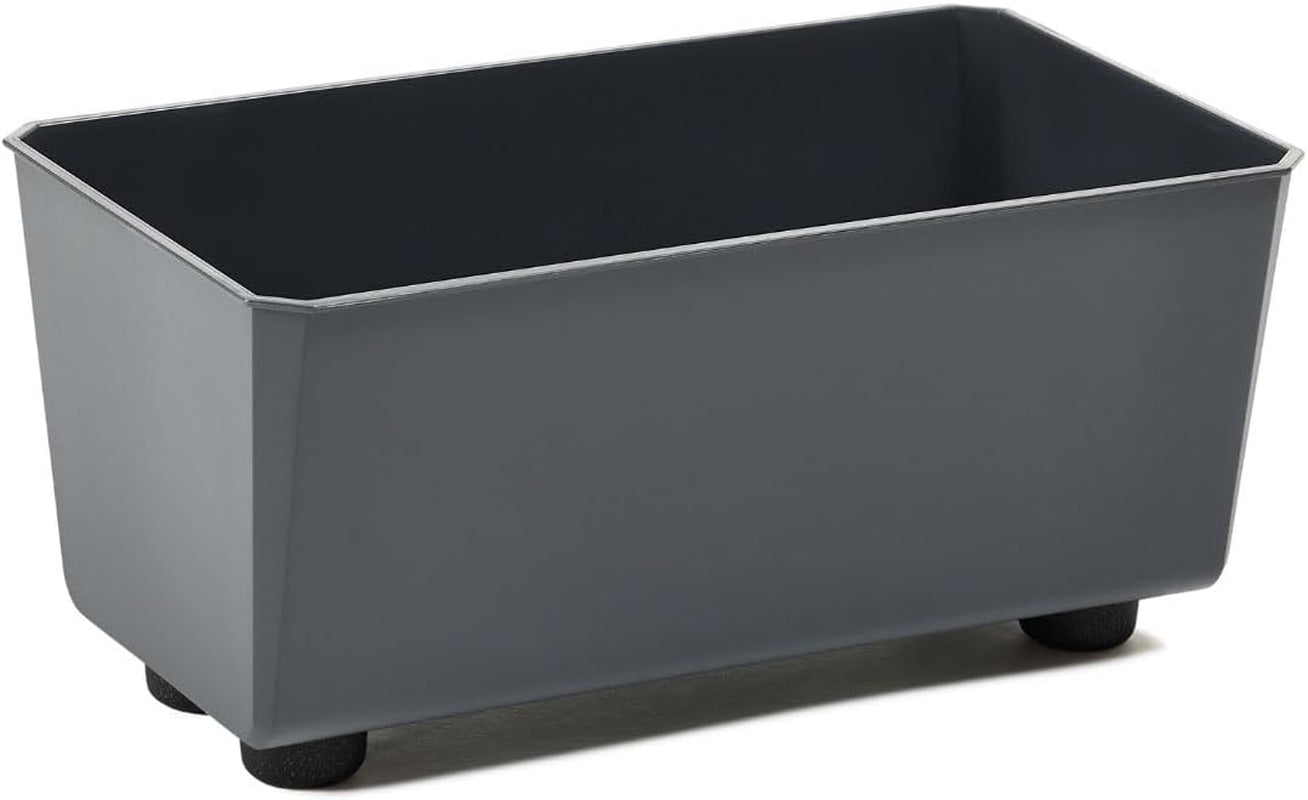 Jardinieră dreptunghiulară LAMELA cu picioare elegante – Ghiveci gri cu aspect de beton, fabricat din plastic robust, 37x17 cm, 6L – Rezistent la intemperii și ușor de curățat – Pentru interior și exterior