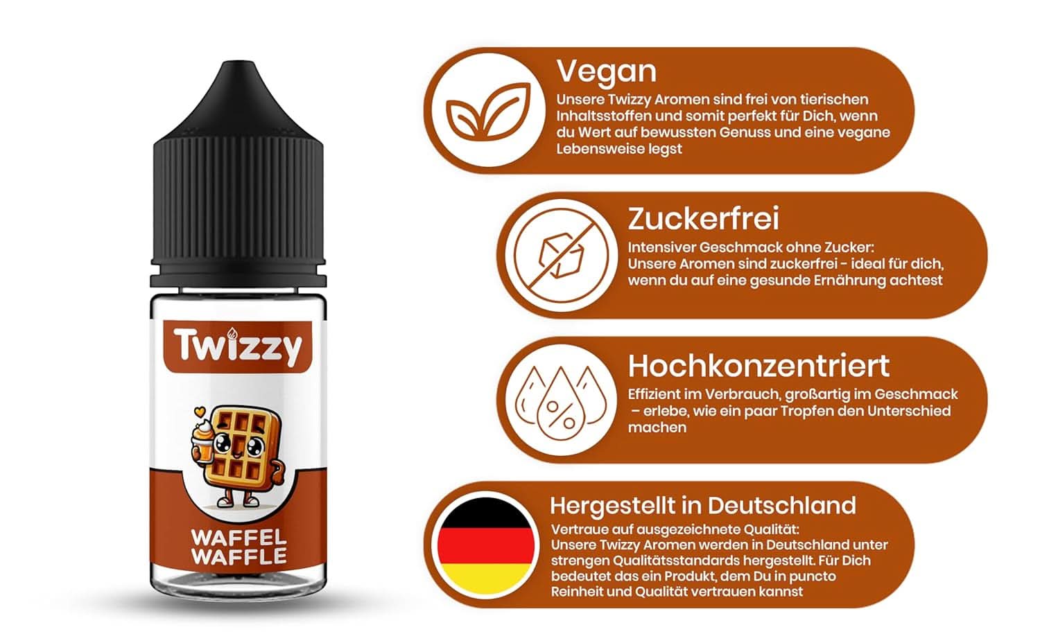 Arôme Alimentaire Twizzy Waffle - 30 ml - Arôme intense - Idéal pour la pâtisserie Arome Naty Shop