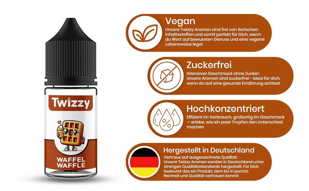 Arôme Alimentaire Twizzy Waffle - 30 ml - Arôme intense - Idéal pour la pâtisserie Arome Naty Shop