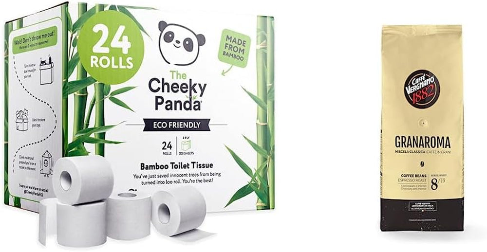 Cheeky Panda Rouleaux de papier toilette en bambou et boîte de lingettes humides Pampers Harmony Aqua Baby, 720 lingettes (15 x 48), protection douce de la peau avec 99 % d'eau