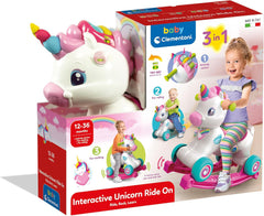 Balançoire licorne Baby Clementoni - Animal à bascule 3 en 1 avec centre d'activités interactif pour les enfants à partir de 12 mois - Jouet sensoriel et moteur 17883 Bebe Toys Naty Shop