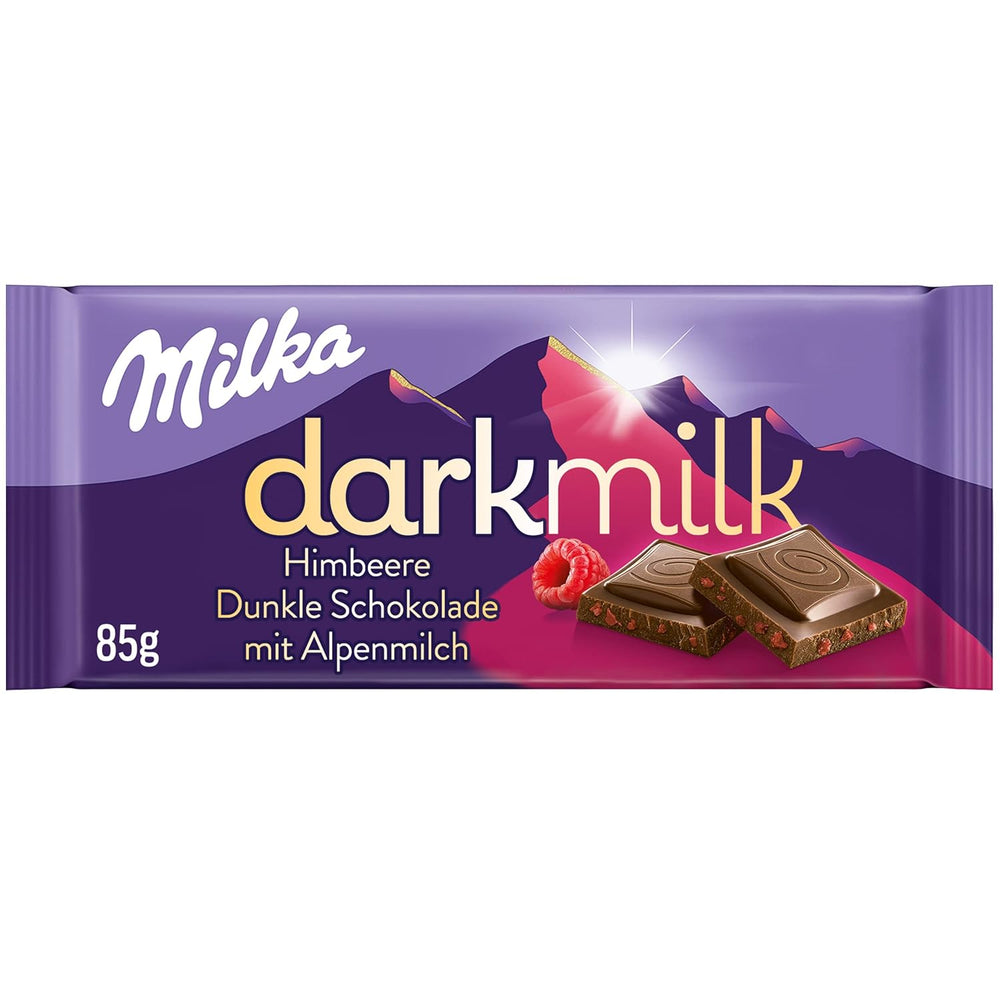 Milka Black Milk – Chocolat noir alpin fourré au lait et au nougat crémeux – 85g (paquet de 5)