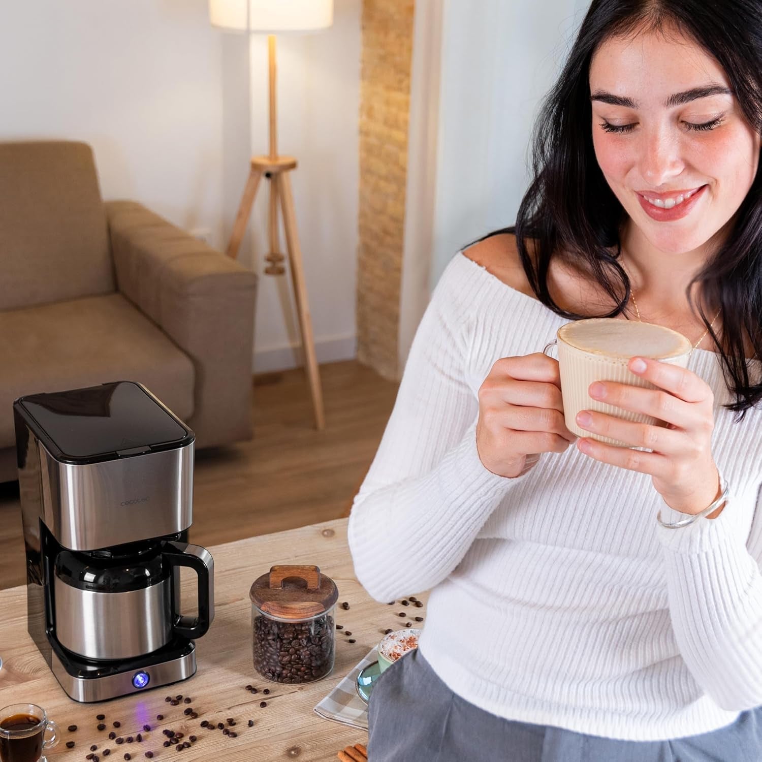 Cafetière goutte à goutte Cecotec Coffee 66 Drop & Thermo, 950 W, 1,2 L, 10 tasses, technologie ExtremeAroma, fonction anti-goutte, indicateur de niveau d'eau, filtre principal réutilisable, protection contre la surchauffe