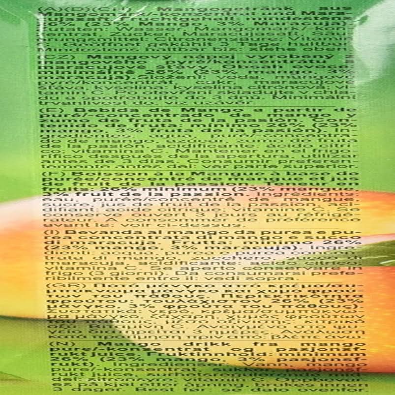 Rauch Happy Day Mangue | Boisson raffinée au fruit de la passion | Beaucoup de vitamine C | 6 x 1 litre, Tetra Prisma Naty Shop