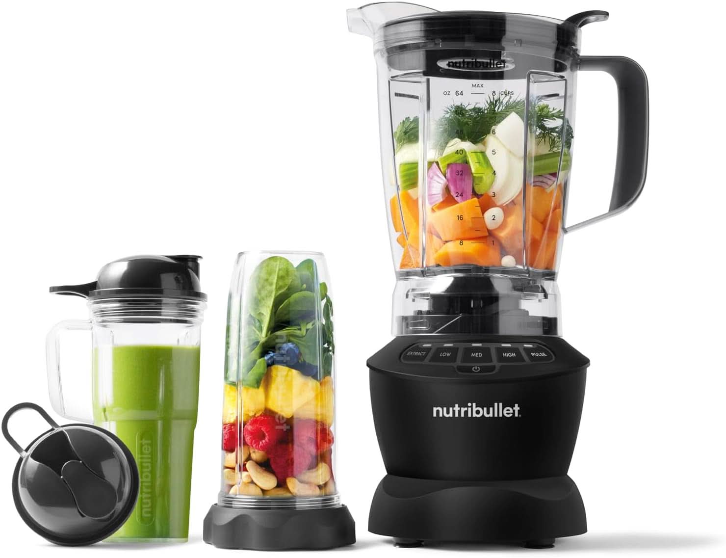 Nutribullet Mixeur pleine grandeur, mixeur électrique, mixeur multifonction, mixeur professionnel, puissance 1000 watts, 1,6 L, gris, NBF450DG Kitchen Naty Shop gris foncé 1200 watts