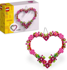 LEGO Herz-Deko Spielzeug - Bastelset für Kinder inkl. Ausstellungsmodell mit Kunstblumen, Blättern und kleinen Herzen - Geschenk zum Muttertag - 40638