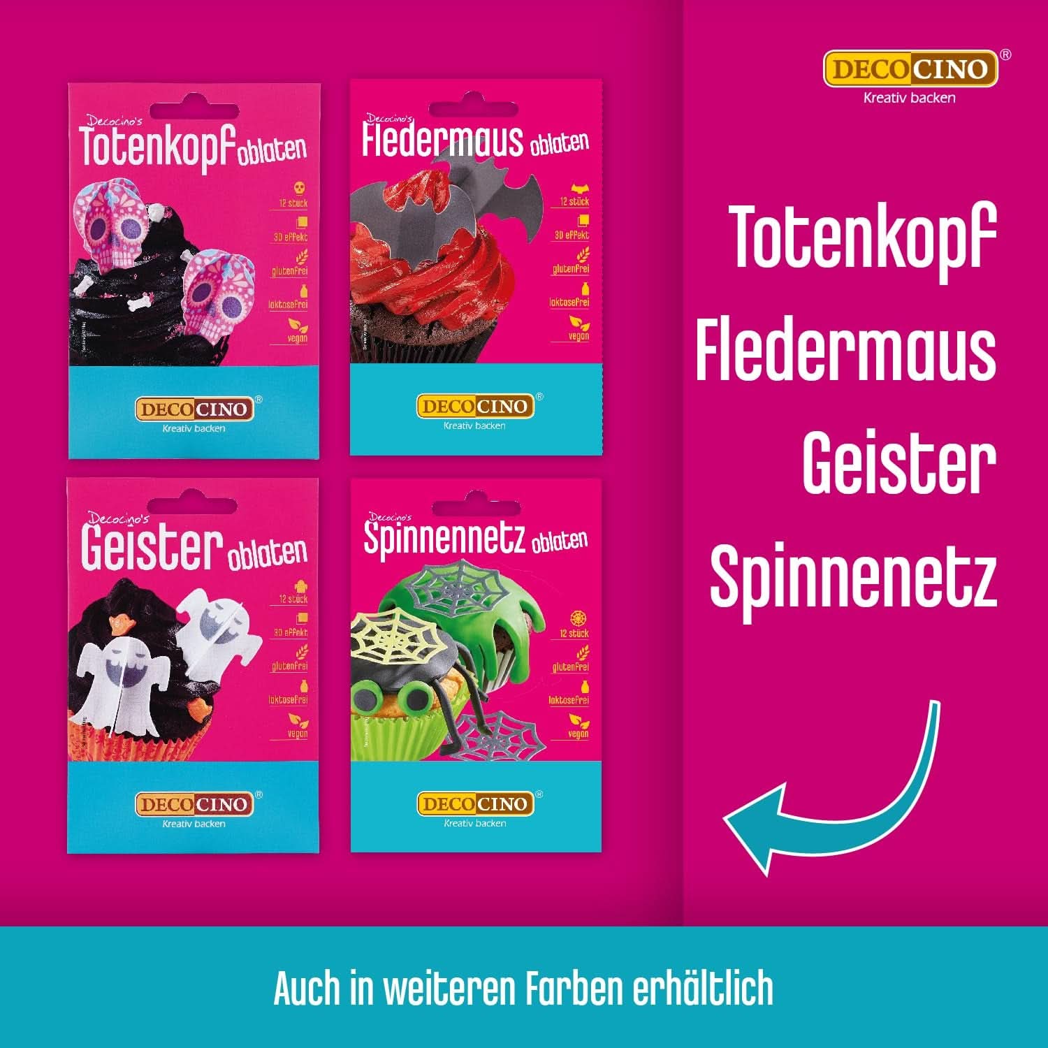 Decocino Halloween Sprinkles, multicolor, 120 grame Sprinkles Naty Shop