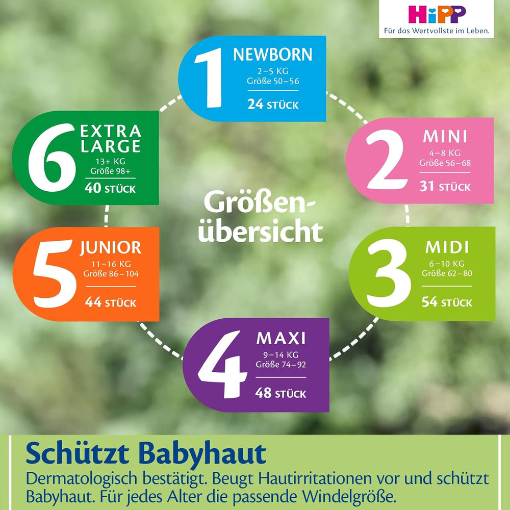 Couche HiPP Extra Soft Premium Taille 1 Nouveau-né 2-5 kg, 72 pièces (3 paquets de 24), avec protection contre les fuites à 3 voies et double protection cutanée