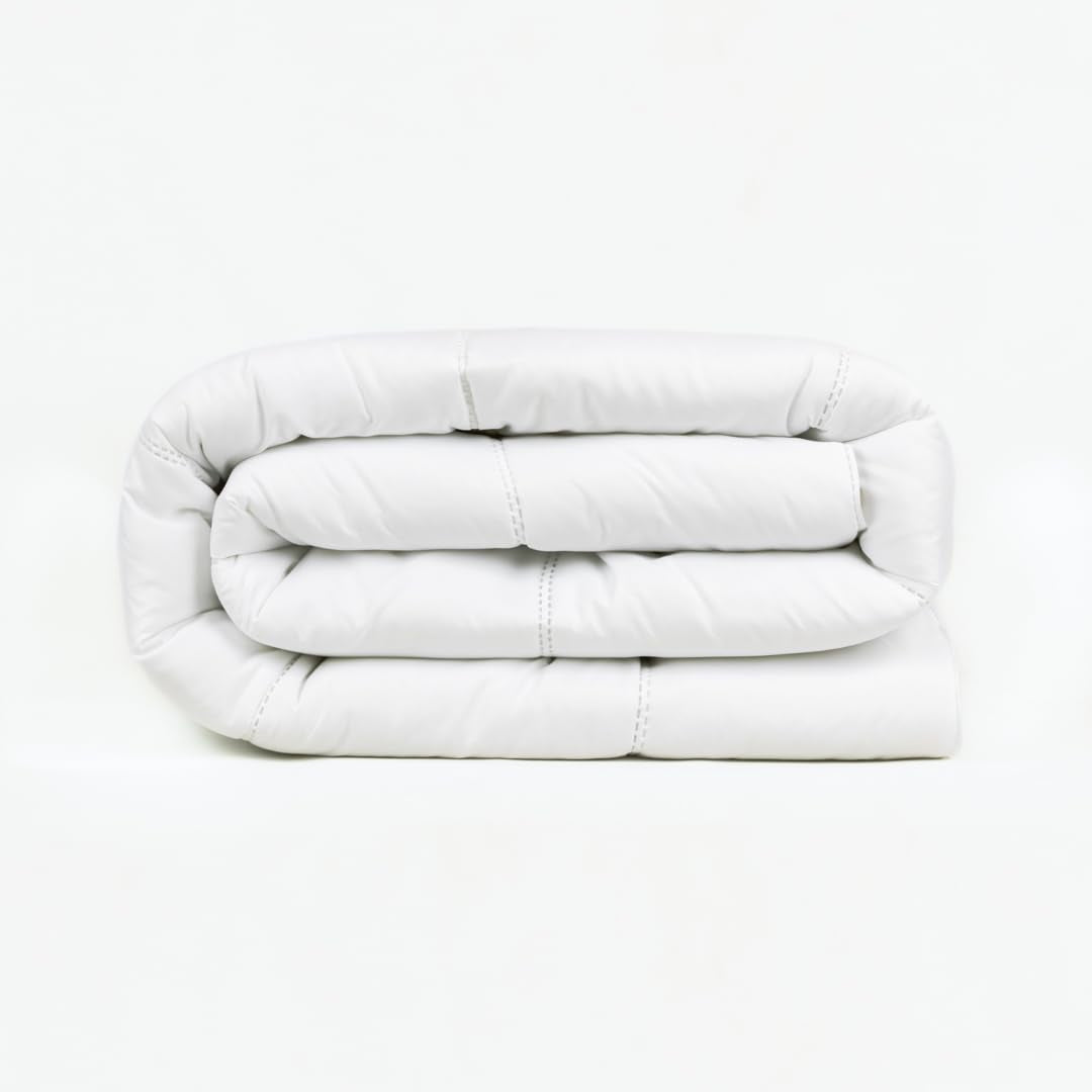 Couette TRAMAS+ 200 Gr/M² pour lit en fibres creuses siliconées - 150X220 Cm - Certifié Oeko Tex - Blanc, doux, chaud, minimaliste - Lit 90 Cm Couettes et couettes Naty Shop 150X220 Cm