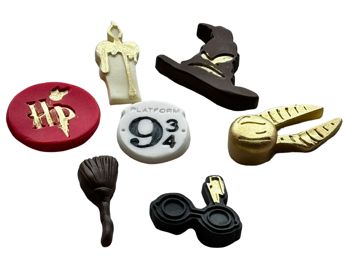 Harry Potter Lot de 7 décorations comestibles en pâte à sucre – Décoration de gâteau thème Poudlard