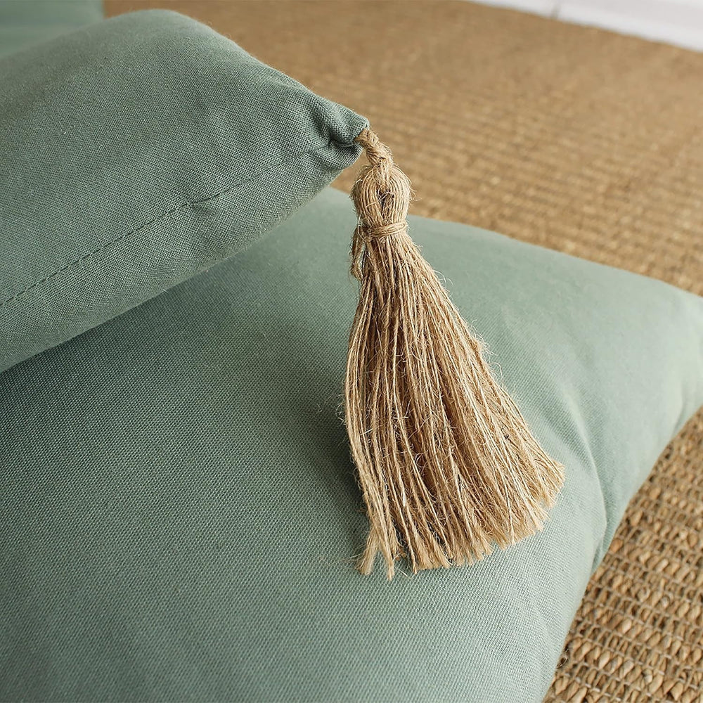 Couette 4 pompons, jute, 90 X 190 Cm, argile, 2007AGCHLJT090190, 90 X 190 Cm Quilts et quilts Naty Shop