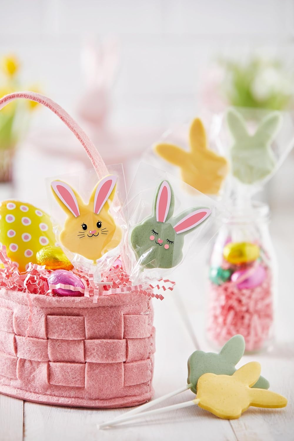 HEITMANN KREATIV - Sucettes au chocolat - Avec colorants en poudre à base de plantes - Jaune et vert - Kit DIY - Pâques