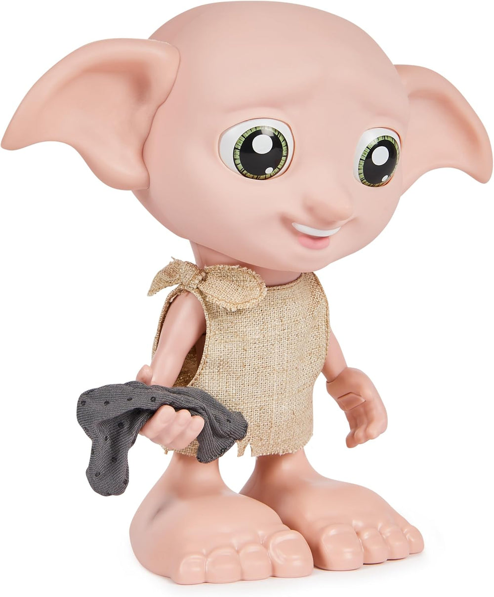 Spin Master 6067280 Wizarding World Harry Potter Poupée-chaussette interactive magique Dobby Elf, plus de 30 sons et phrases, 21,6 cm, jouet pour enfants, noir