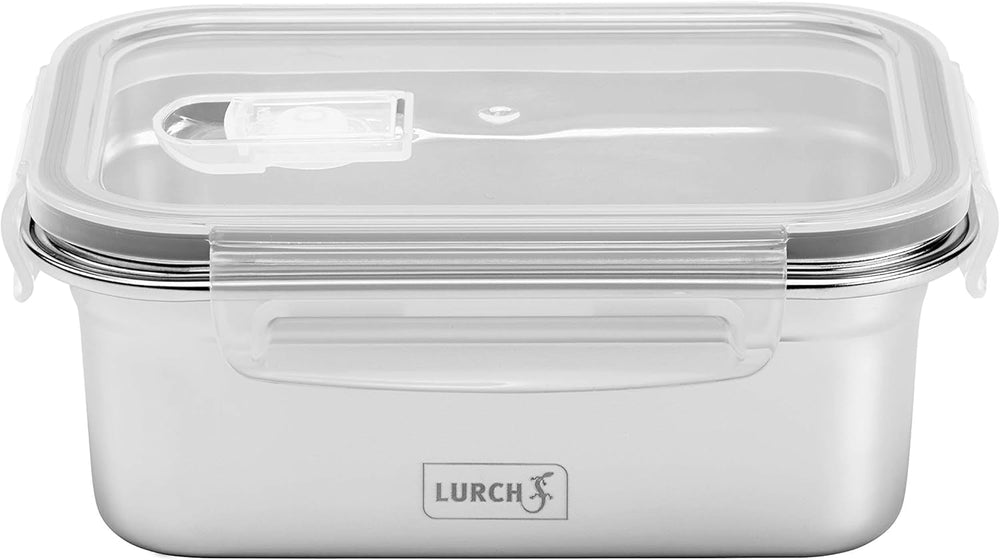 Lurch 240895 Boîte à lunch Boîte de sécurité/stockage en acier inoxydable de haute qualité avec couvercle en plastique sans BPA 2000 ml Boîtes de conservation transparentes Naty Shop 800 ml
