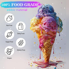 Paillettes comestibles – 6 g en poudre de colorant alimentaire pour chocolat, fraise, muffins, gâteaux, fondant (violet)