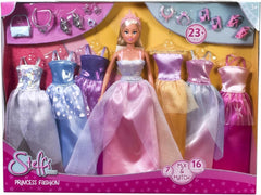 Simba Steffi Love Princess Fashion – Prinzessinnenpuppe mit 7 Kleidern & 16 Zubehörteilen, Modepuppe mit Schloss-Style zum Umkleiden & Stylen, 29 cm groß, ab 3 Jahren
