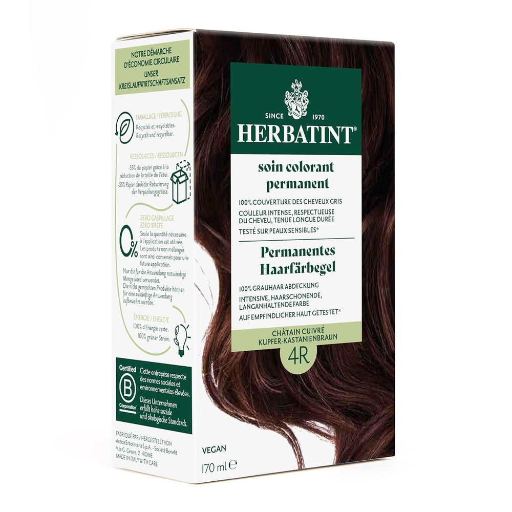 Gel Teinture Permanente 6N Blond Foncé - 170 ml I Sans Ammoniaque, Couverture 100% Cheveux Gris I Testée sur Peaux Sensibles, aux 8 Extraits Végétaux Naty Shop Coloration Capillaire 4R Cuivré-Marron