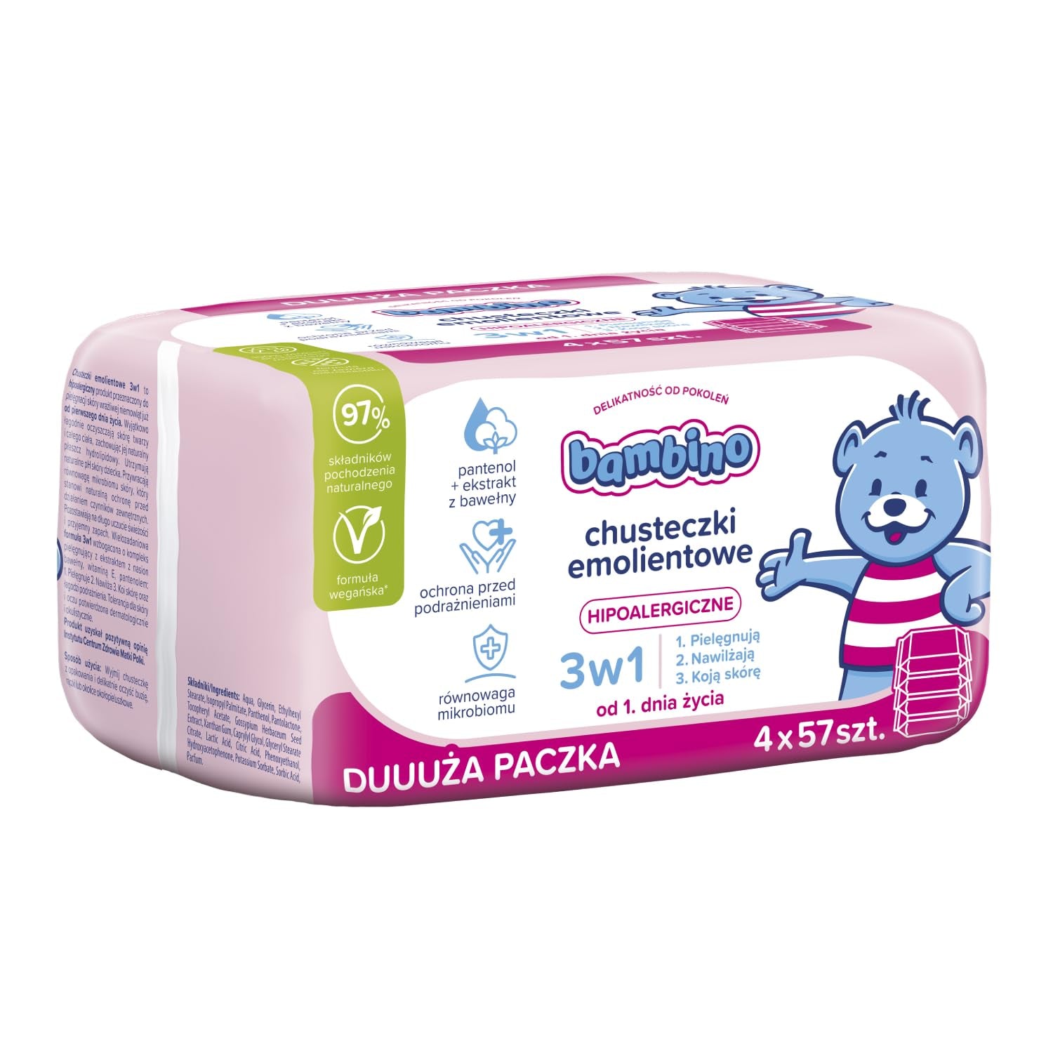 Lingettes 3 en 1 4x57 pcs