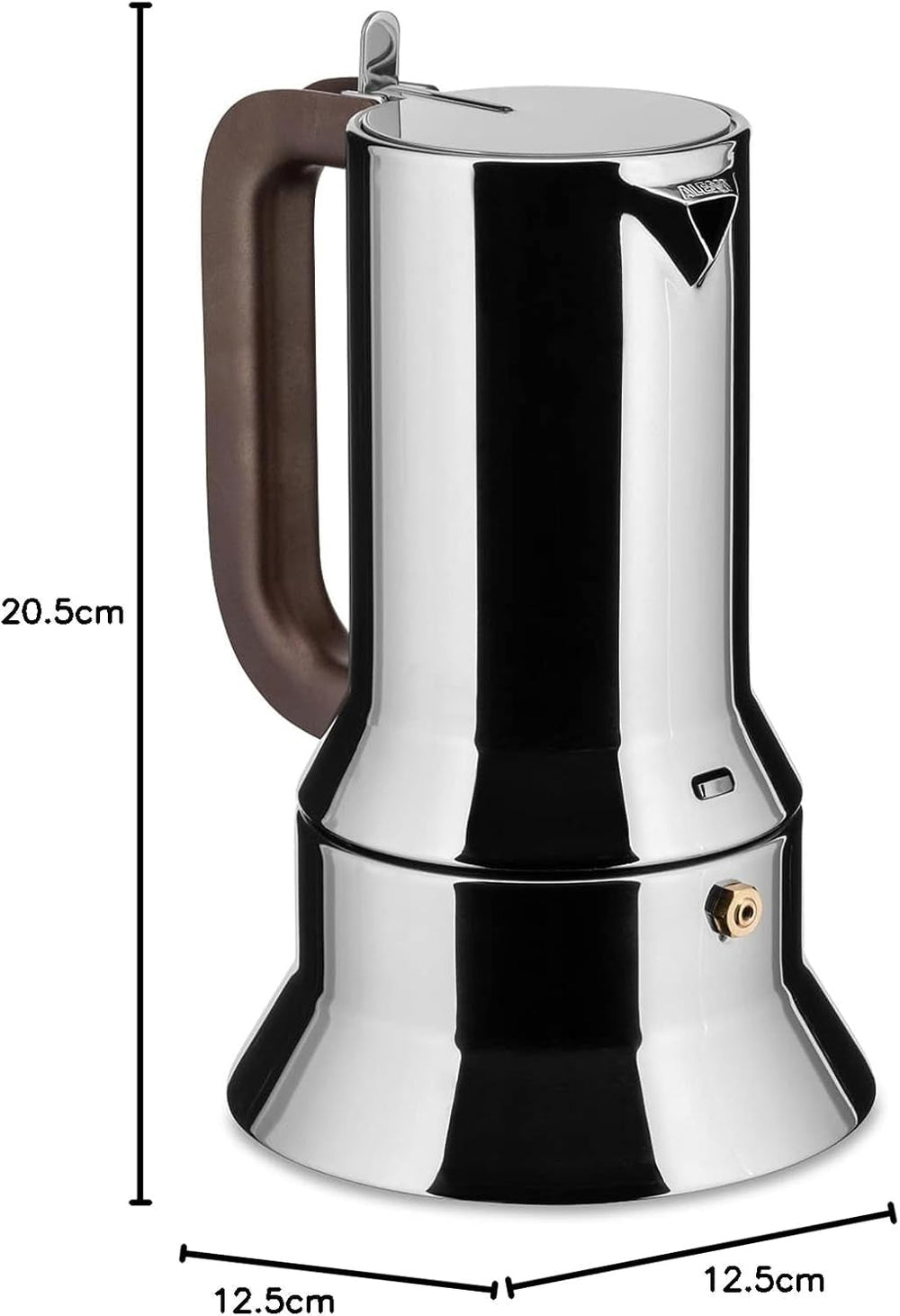 Alessi 9090/6 Espresso avec 6 tasses pour induction, acier inoxydable, argent, 15,5 x 13,5 x 27 cm