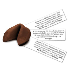 Happy Birthday Vegan Chocolate Fortune Cookie en boîte de 10 avec messages inspirants (1 boîte = 10 fortune cookies de 6 g chacun)