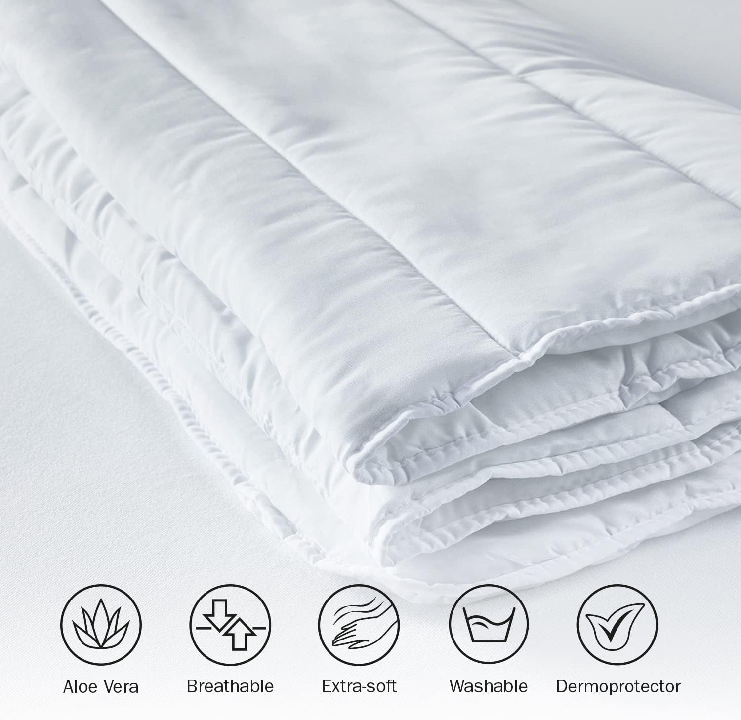 Couette en fibre Pikolin Home, Anti-acariens, Printemps, Été, 150 G, Couette, Hypoallergénique, Respirant, Différentes tailles, RF07 Couettes et couettes Naty Shop