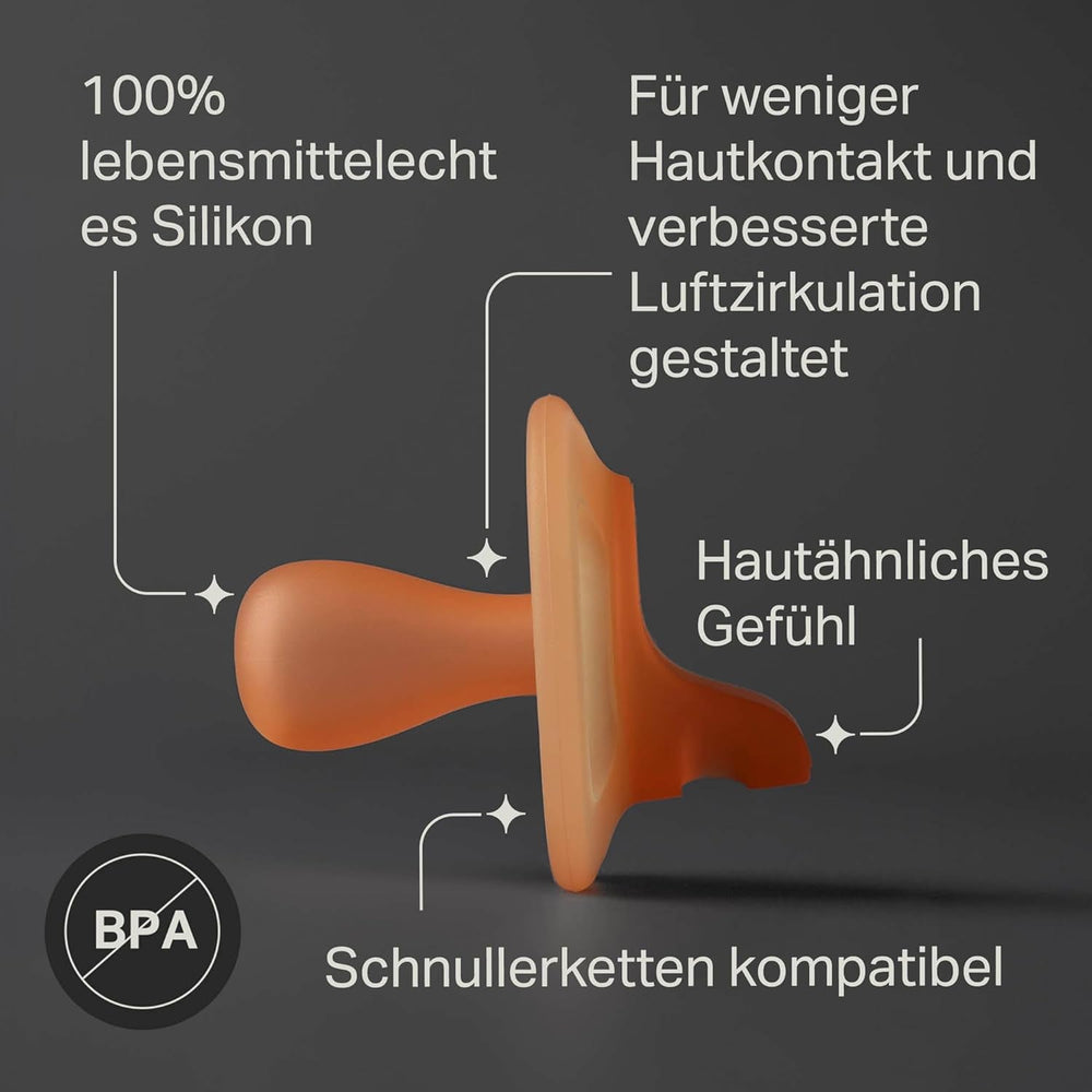 Tommee Tippee Sucettes ultra légères StayPut et Night Glow, 0 à 6 mois, paquet de 4, conception en silicone monobloc, sensation douce sur la peau