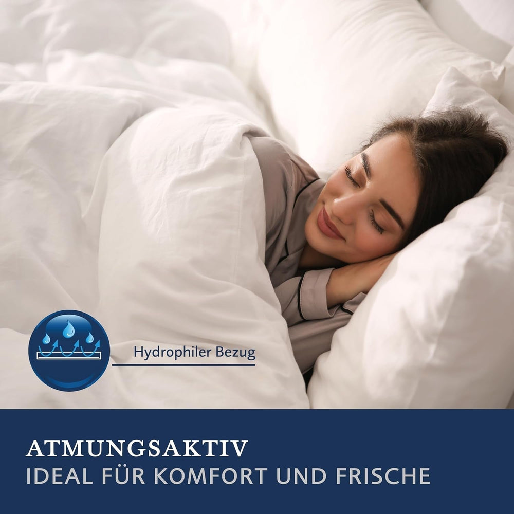 Billerbeck 5452280006 Oreiller en duvet S 03, environ 80 x 80 cm, blanc, 1 pièce (1 paquet) Naty Shop Oreillers standards