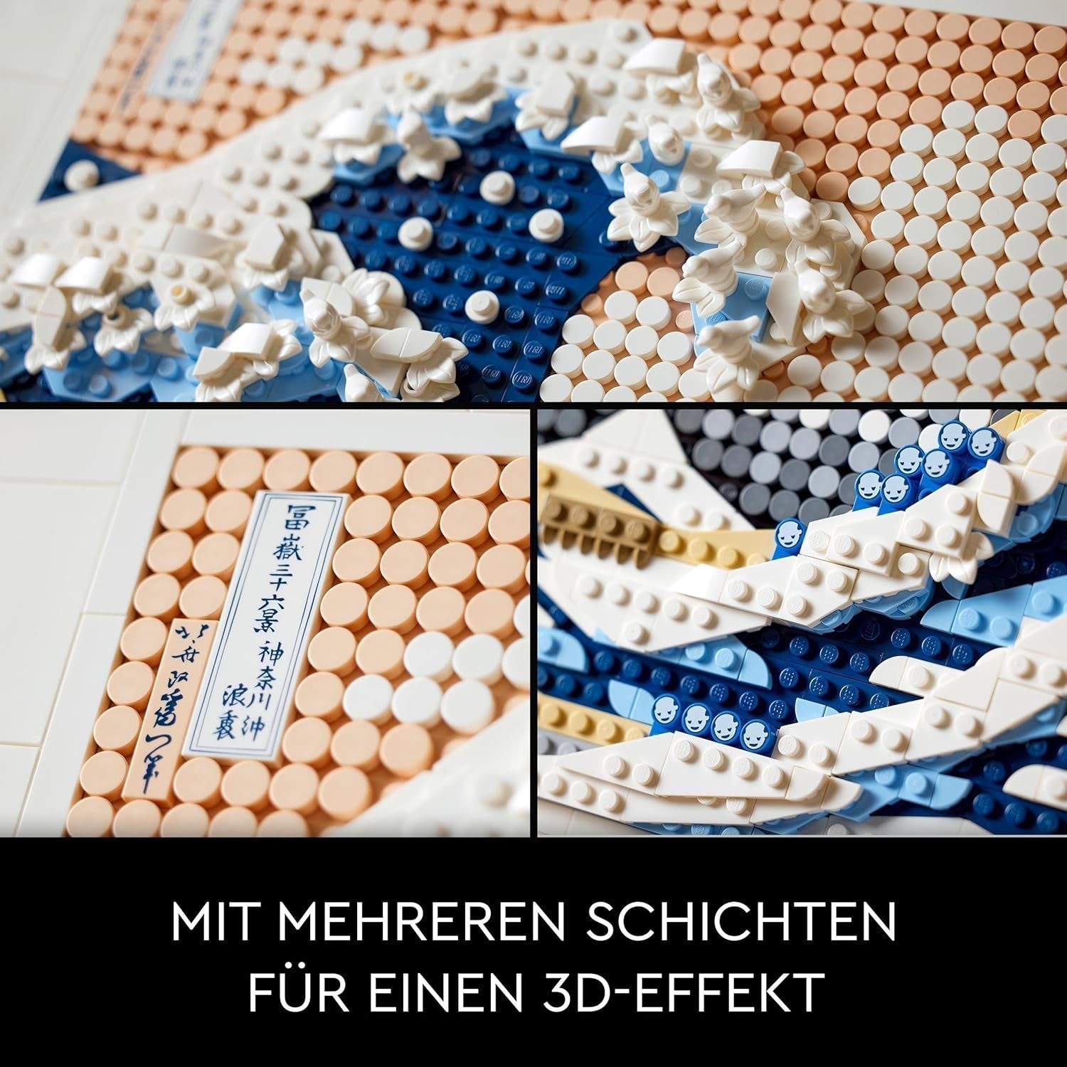 LEGO 31208 Art Hokusai - Marele val, decorațiuni de perete japoneze 3D, set de artizanat, pânză de ocean încadrată, hobby-uri pentru adulți, DYI, decorațiuni pentru casă și birou Seturi de constructie Besuche den LEGO-Store