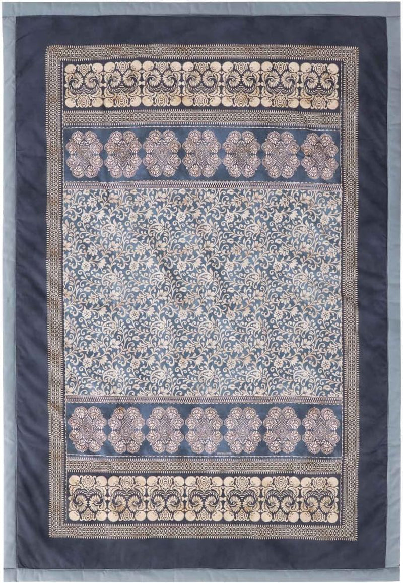 BASSETTI coton à carreaux TORCELLO coloris BLEU FONCÉ B1 taille 135X190 Couettes et couettes Naty Shop argent 135X190