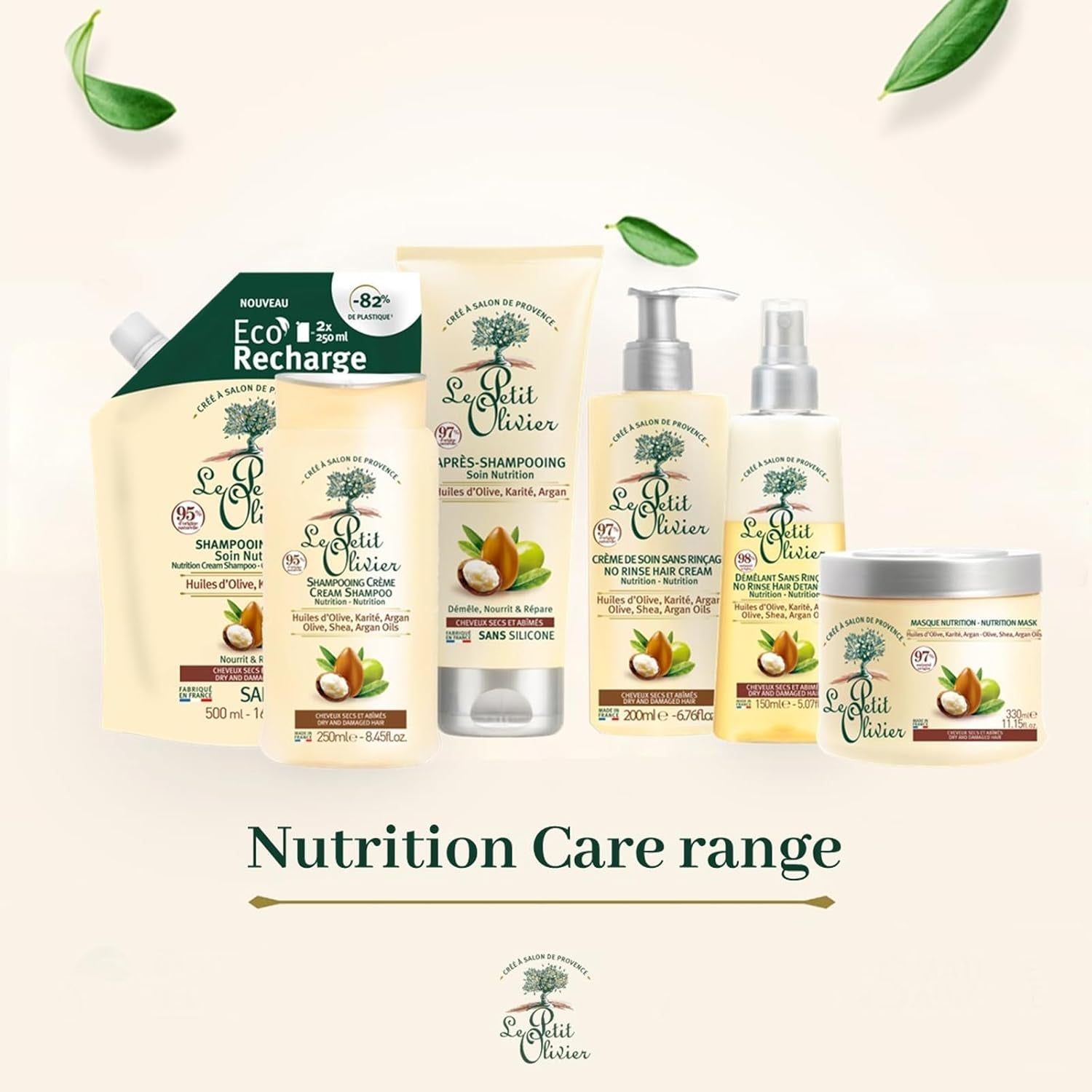 - Spray démêlant, soin, sans rinçage et silicone, huiles d'olive, karité & argan, démêle, répare et nourrit - cheveux secs et abîmés - 150 ml Produits démêlants cheveux Naty Shop