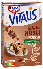 Dr. Oetker Vitalis Chocolate Muesli Classic : Muesli pour petit-déjeuner au chocolat au lait et noir, paquet de 7 (7 x 600 g)