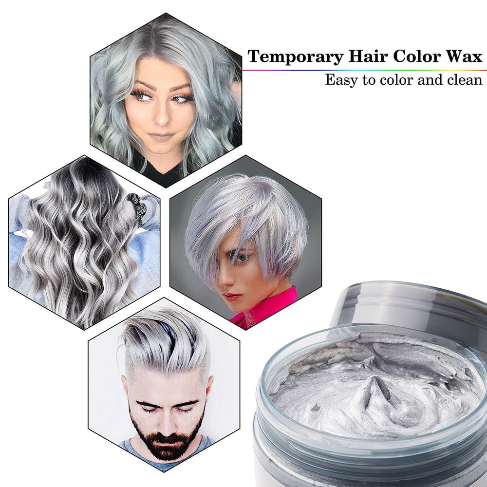 Coloration capillaire, teinture capillaire temporaire, teinture capillaire gris argenté 4,23 oz, teinture capillaire temporaire pour fête, cosplay et Halloween (gris argenté) Naty Shop Hair Dye