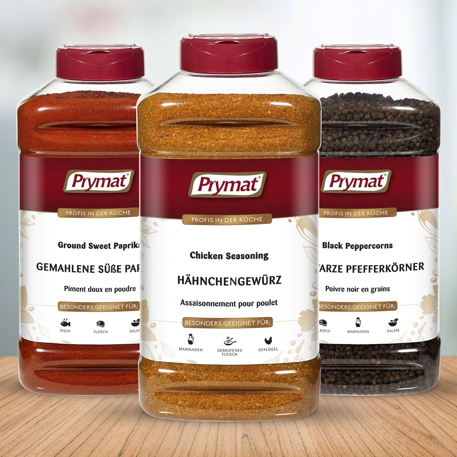 Prymat Hähnchengewürz 1100g, Gewürzmischung für Hhn, Turkey, Ente, Gans, Grillgewürze, Marinade für Fleisch im Streuer