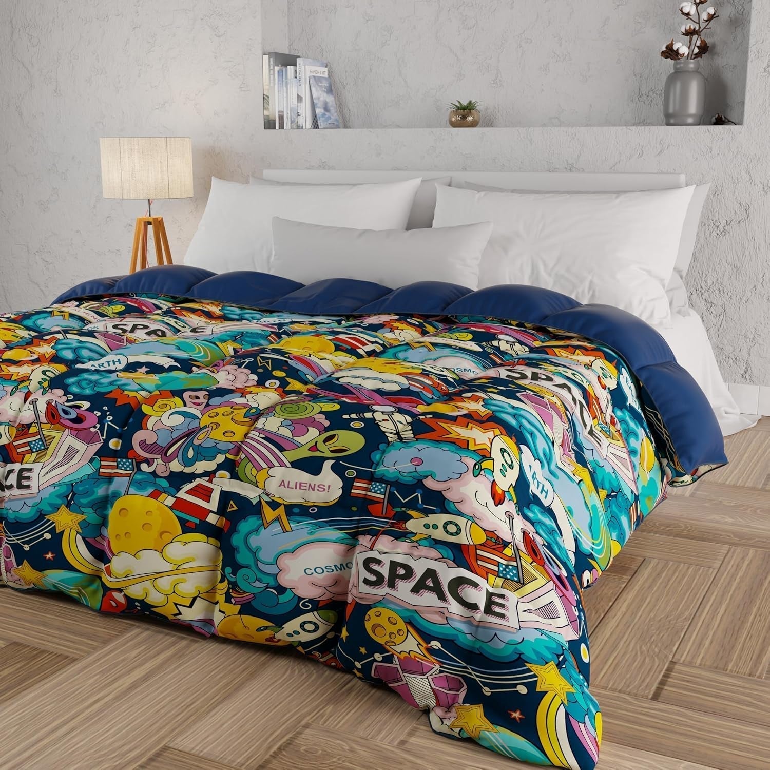 PETTI Artigiani Italiani - Couette d'hiver, Couette d'hiver, Couette simple, Double face, Impression monochrome et numérique, microfibre 100% hypoallergénique, Made in Italy Couettes et couettes Naty Shop