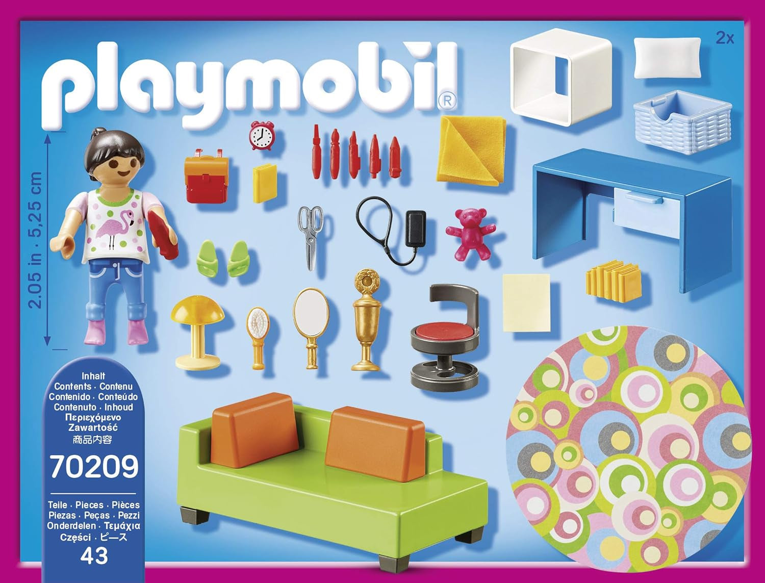 Maison de poupée PLAYMOBIL 70209 Chambre de jeunesse avec figurine fille et accessoires, à partir de 4 ans Maisons de poupées Naty Shop
