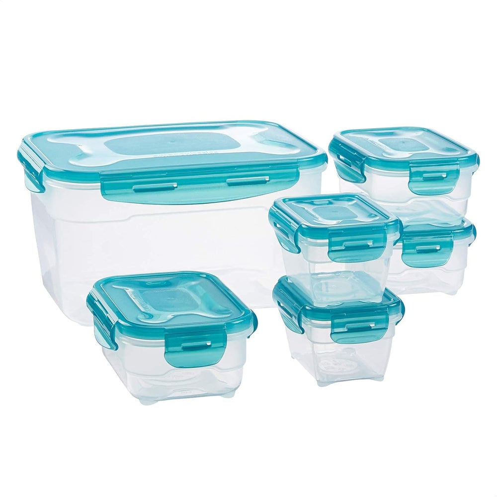 Amazon Basics Lot de 6 récipients de congélation avec couvercles étanches empilables pour réfrigérateur/congélateur Plastique sans BPA Passent au micro-ondes et au lave-vaisselle 3 x 1,2 L Boîtes de conservation alimentaires transparentes Naty Shop Single 6 Pack 1 Pack