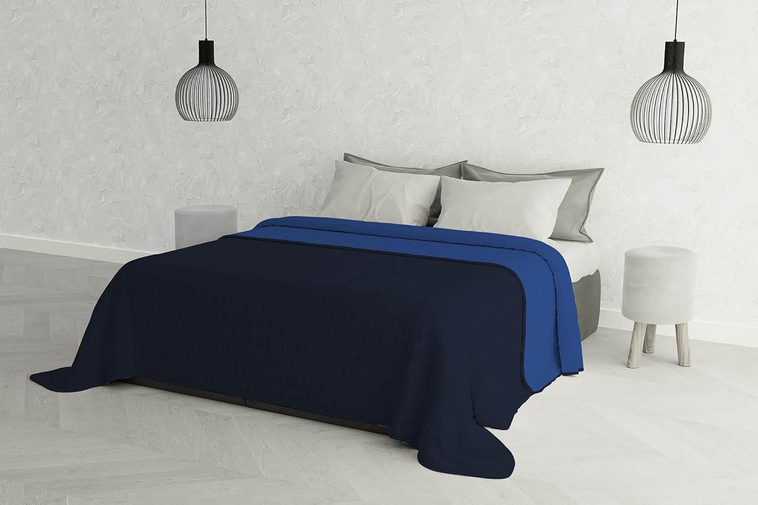 Linge de lit italien Estivo lit simple, linge, Aqua, 170 X 270 Cm Couettes et couettes Naty Shop bleu 260 X 270 Cm