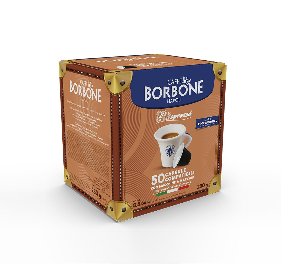 Caffè Borbone Respresso, Rote Kaffeemischung - 50 Kapseln - Compatible avec Nespresso®* Haushalts-Espressomaschinen