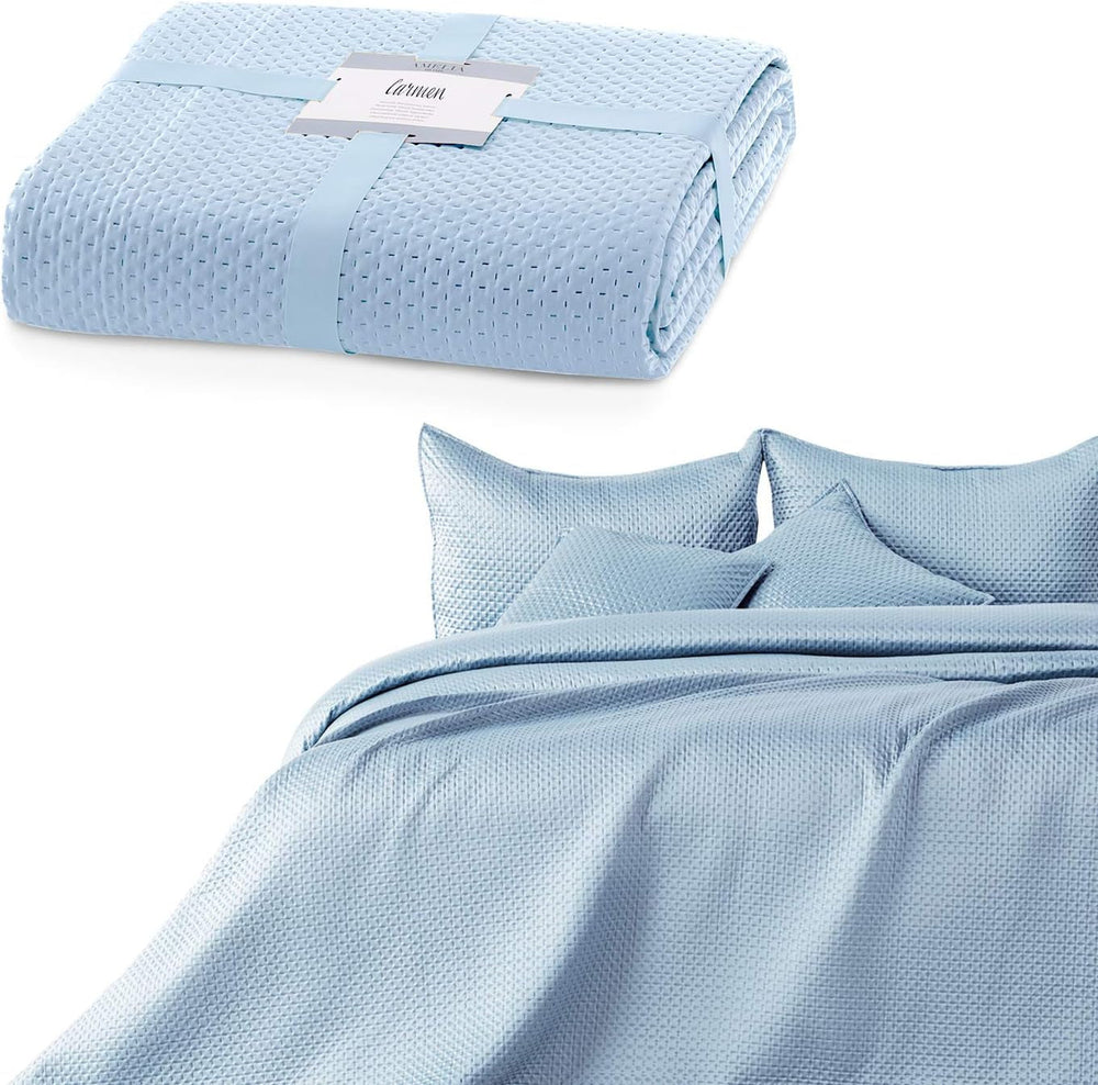 Ameliahome couvre-lit 200X220 Cm couvre-lit vert foncé avec deux côtés en relief Mat Satin Carmen Lits et Couvertures Besuche den AmeliaHome-Store Carmen gris 260X280 Cm