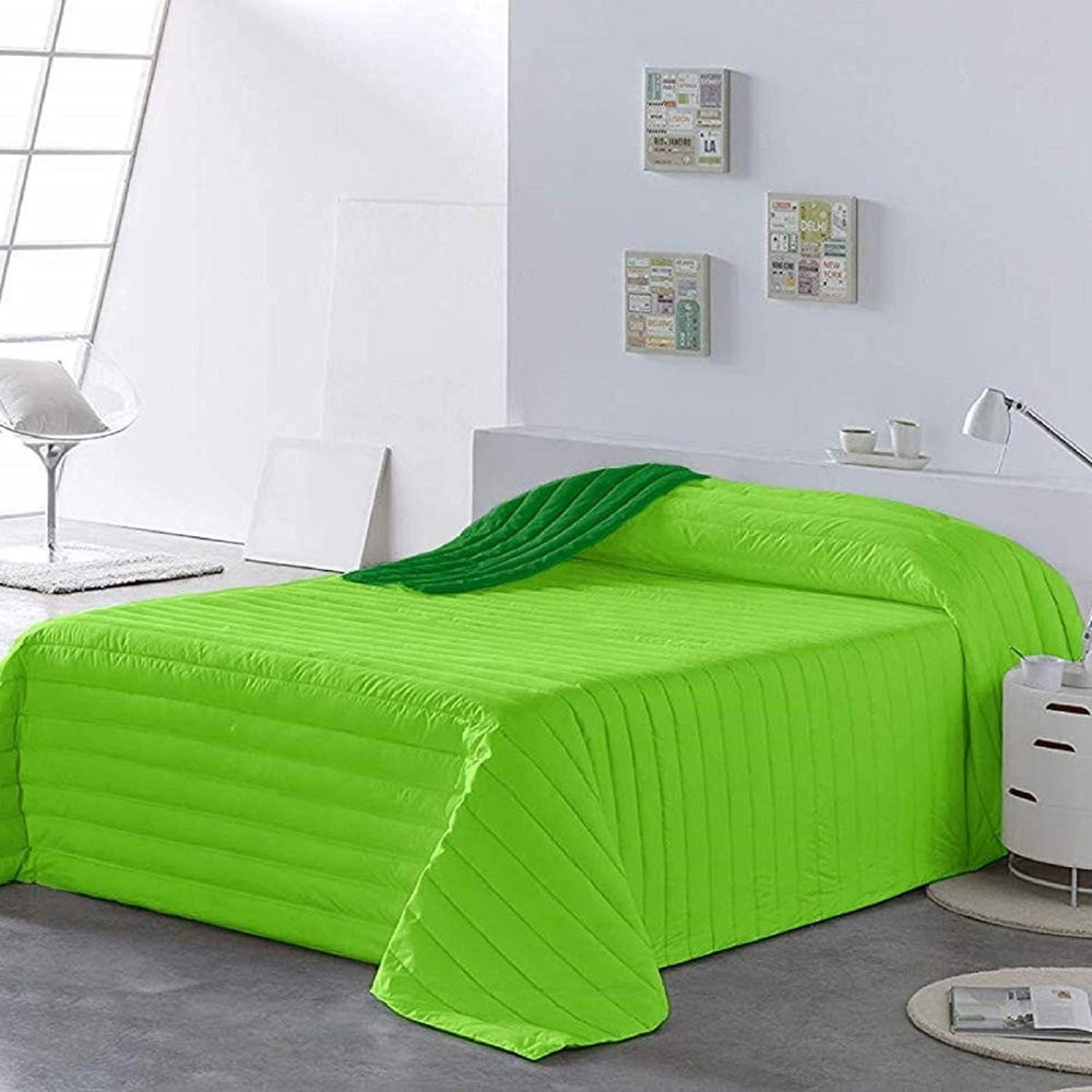 PETTI Artigiani Italiani - Couvre-lit simple, couvre-lit double face, couvre-lit à ressorts, bleu nuit, blanc, 100% Made in Italy